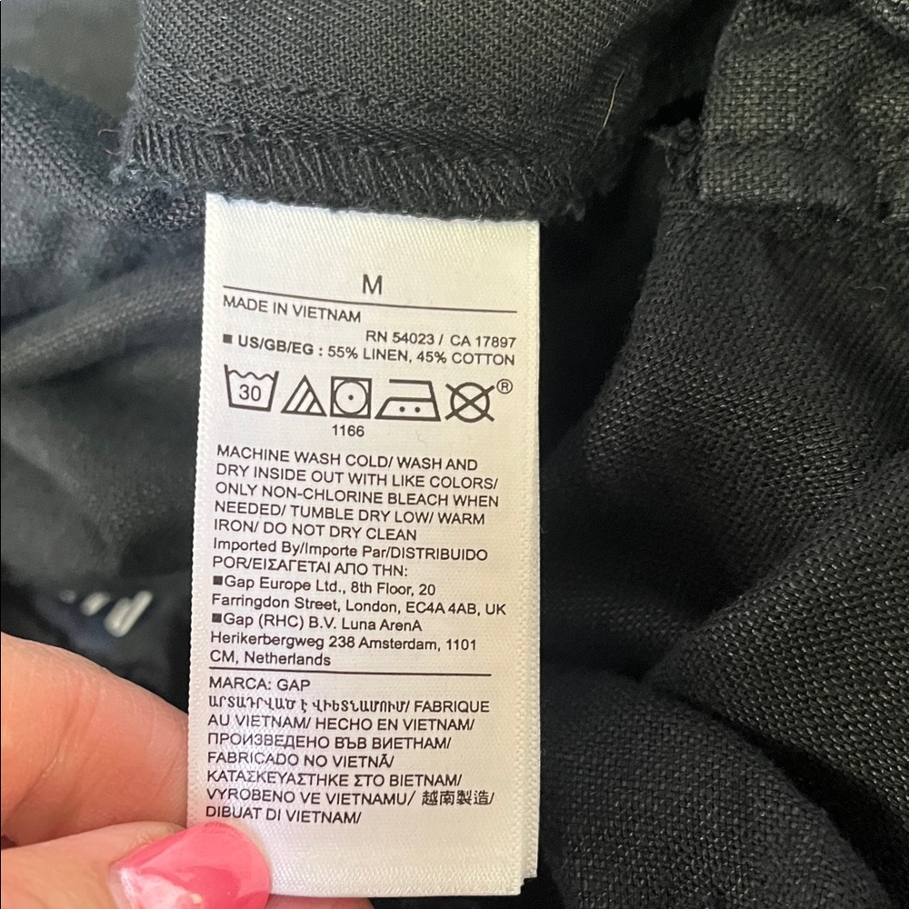 GAP women’s Black linen pants elastic waistband size medium - Picture 5 of 6